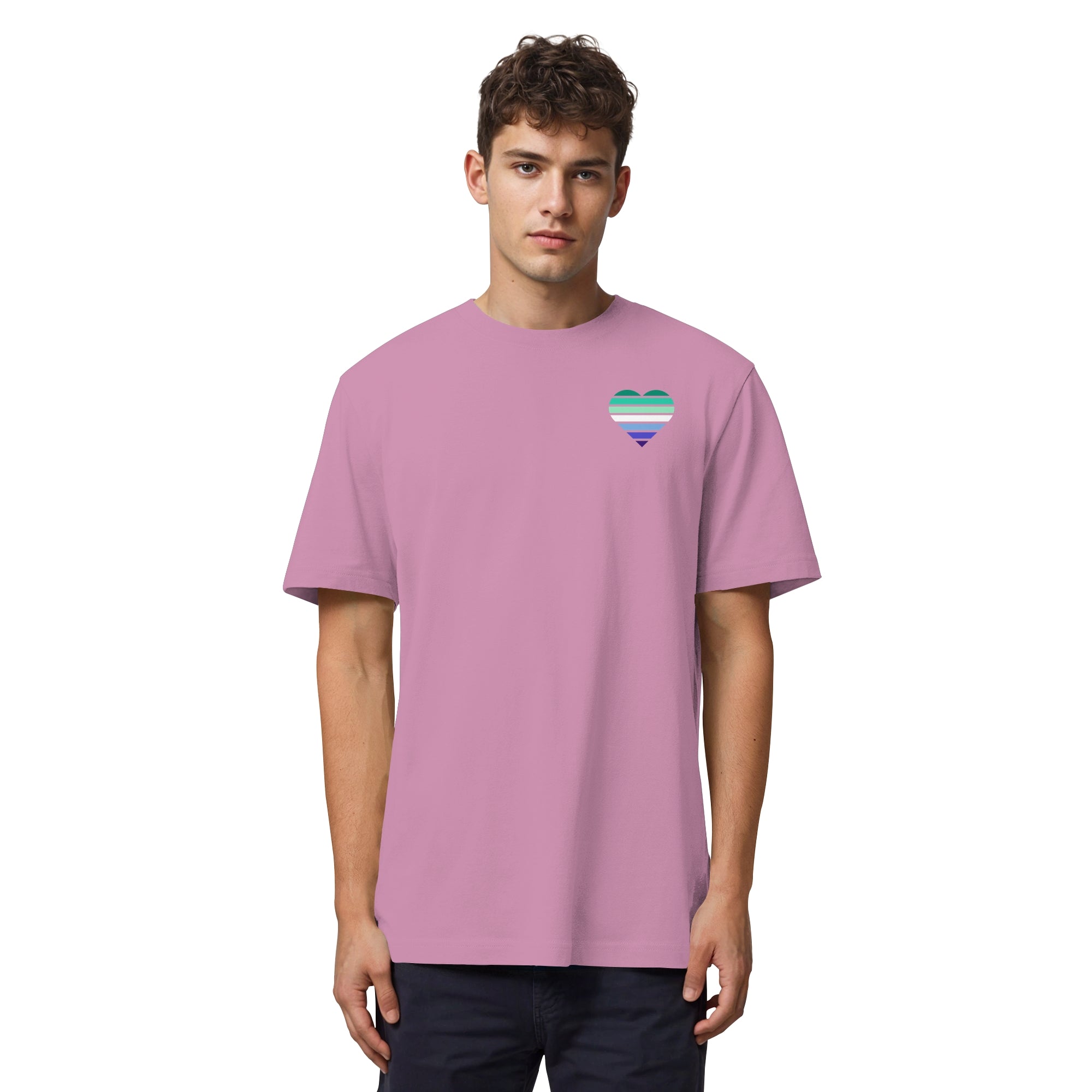 Organic Heavy Shirt - Gay Flag Herz Print