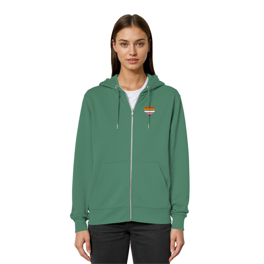 Organic Relaxed Zipper - Lesbian Flag Herz Stick