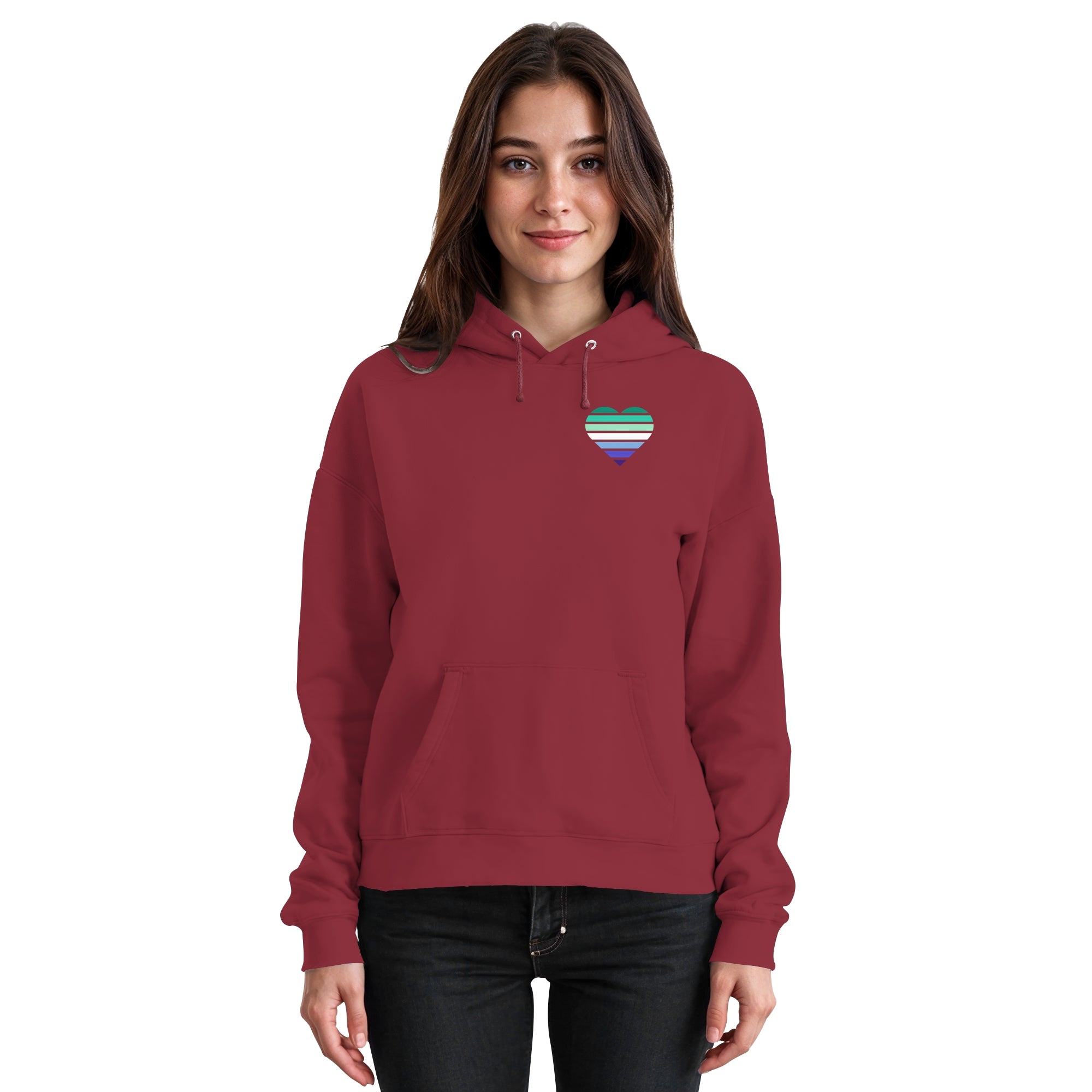 Basic Hoodie - Gay Flag Herz Print