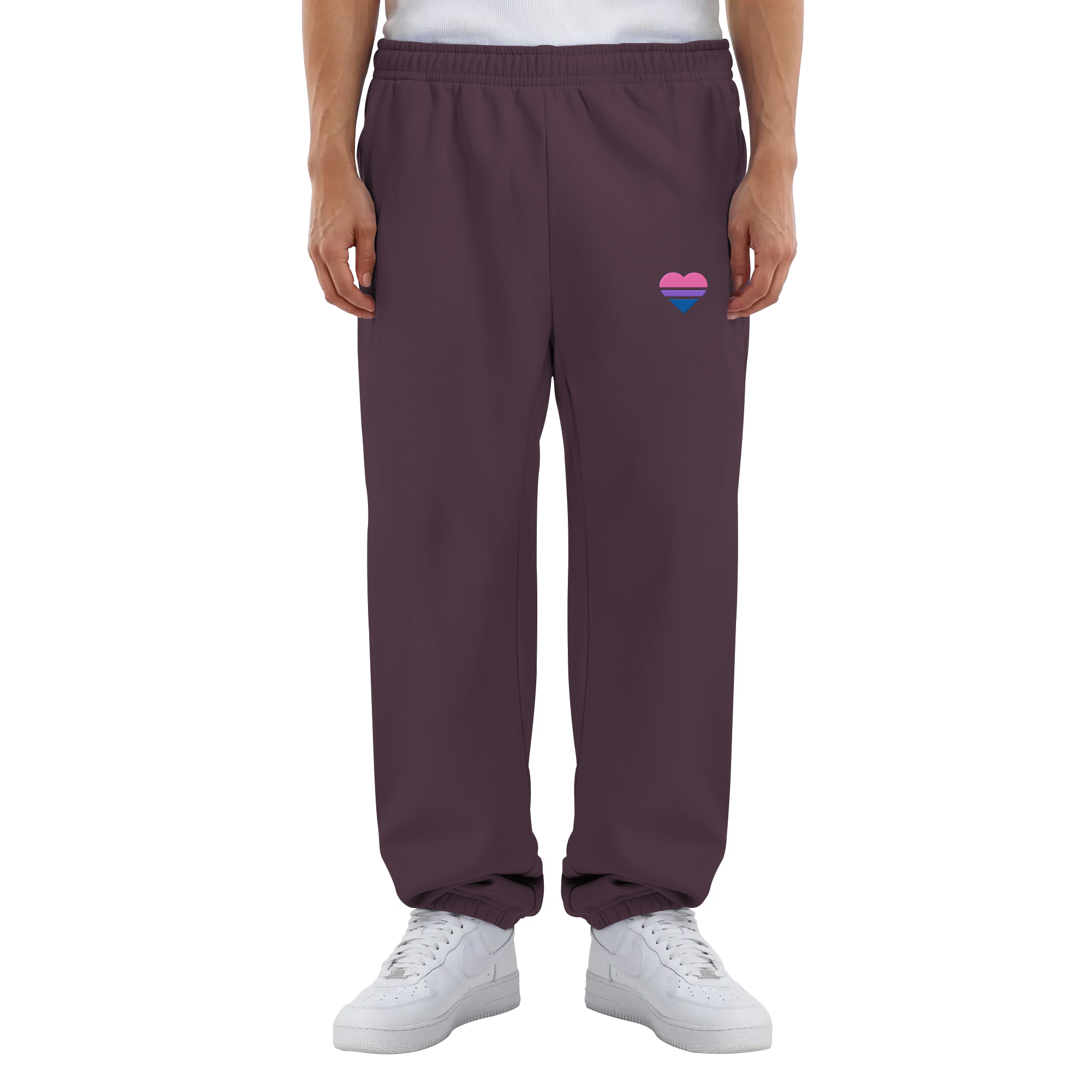 Fluffy Sweatpants - Bisexual Flag Herz Stick
