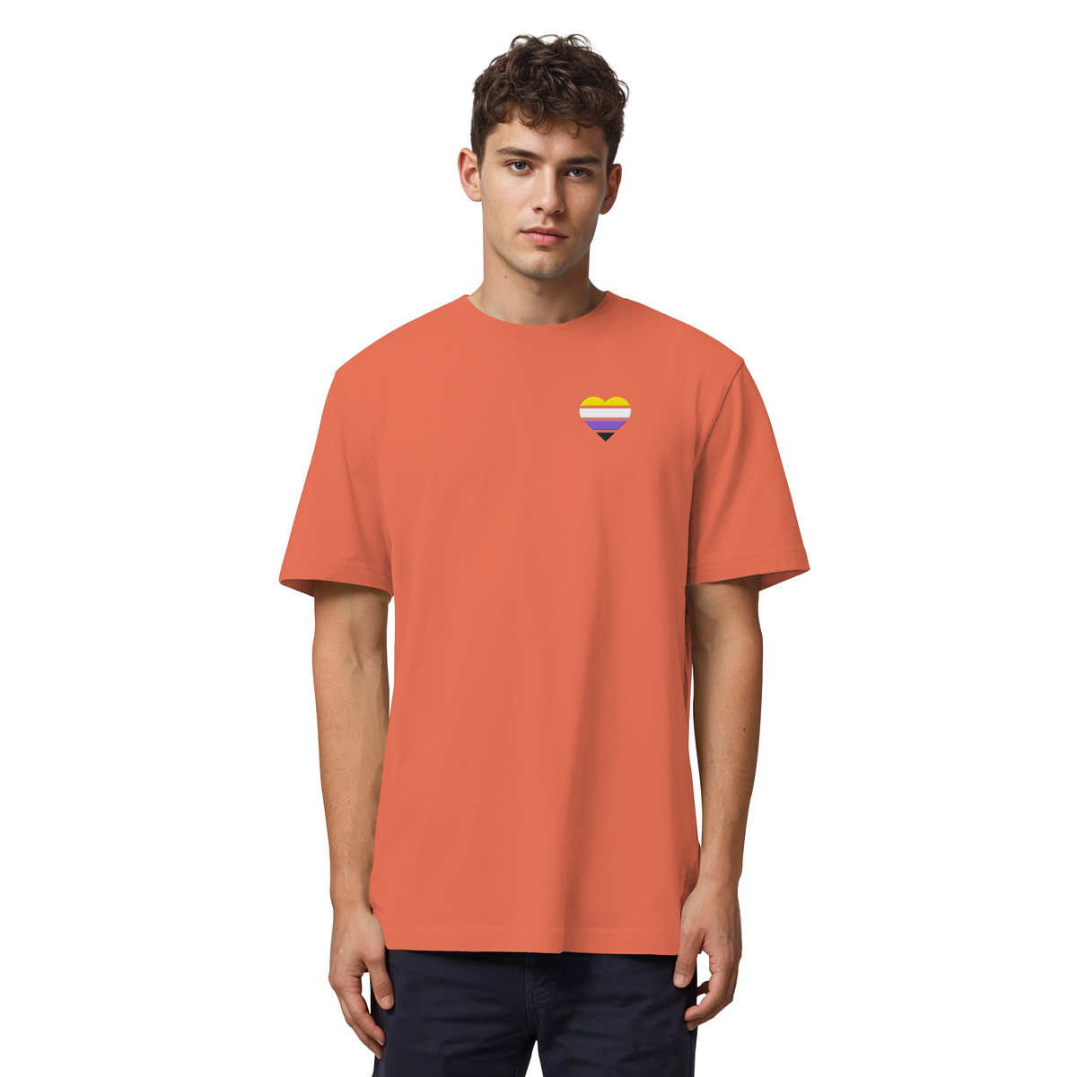 Organic Heavy Shirt mit Herz Stick - Nonbinary