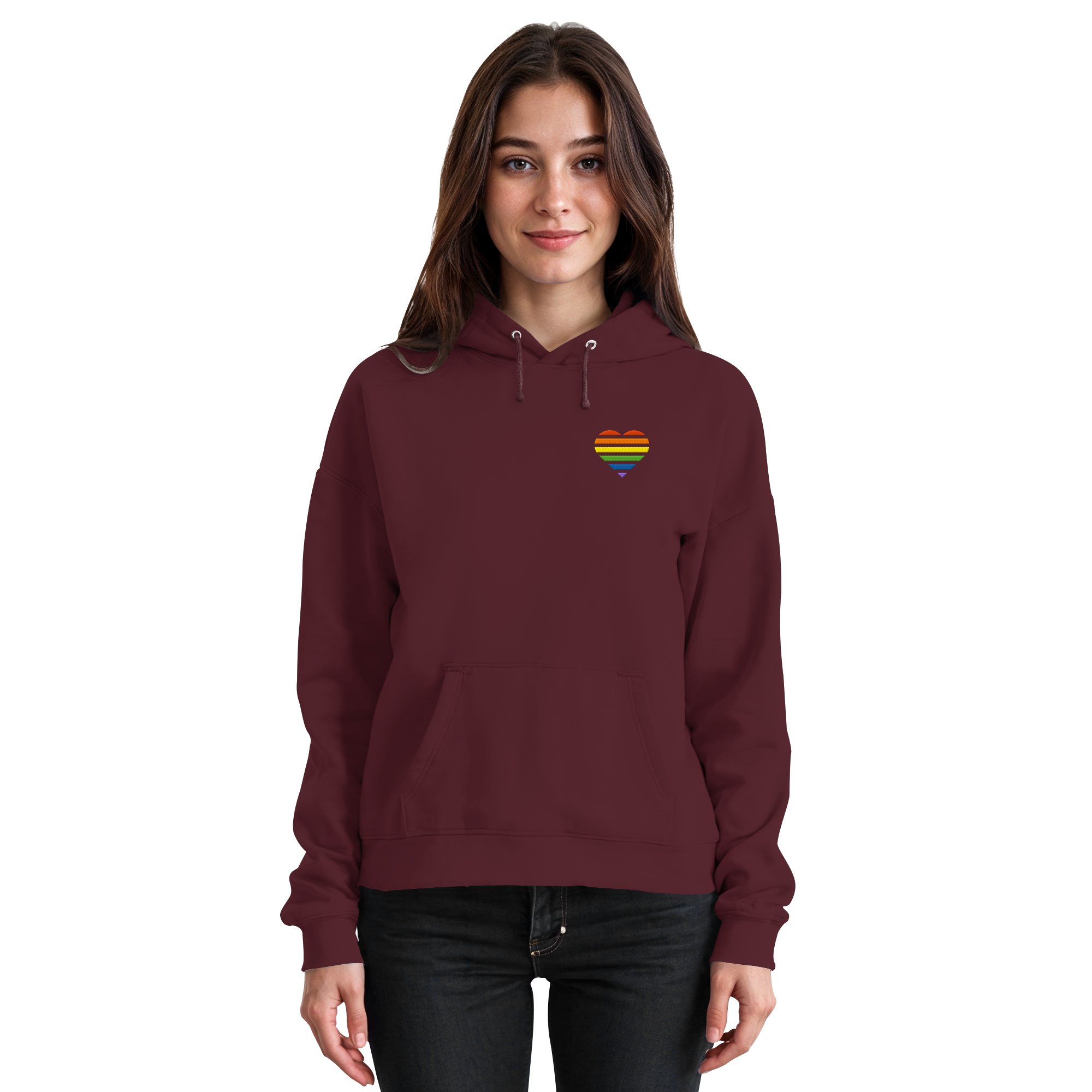Basic Hoodie - Pride Flag Herz Stick
