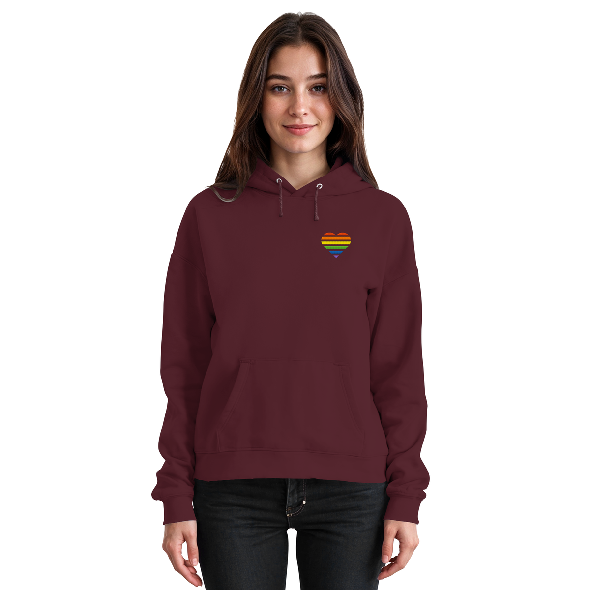 Basic Hoodie mit Herz Stick - Pride
