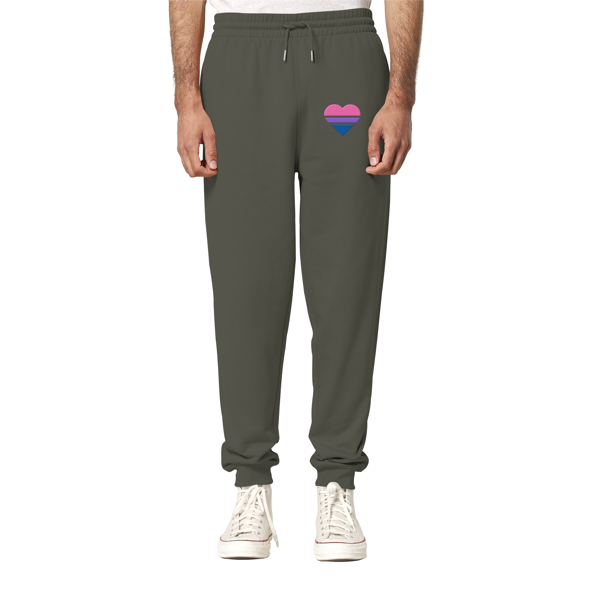 Organic Jogger Pants - Bisexual Flag Herz Stick