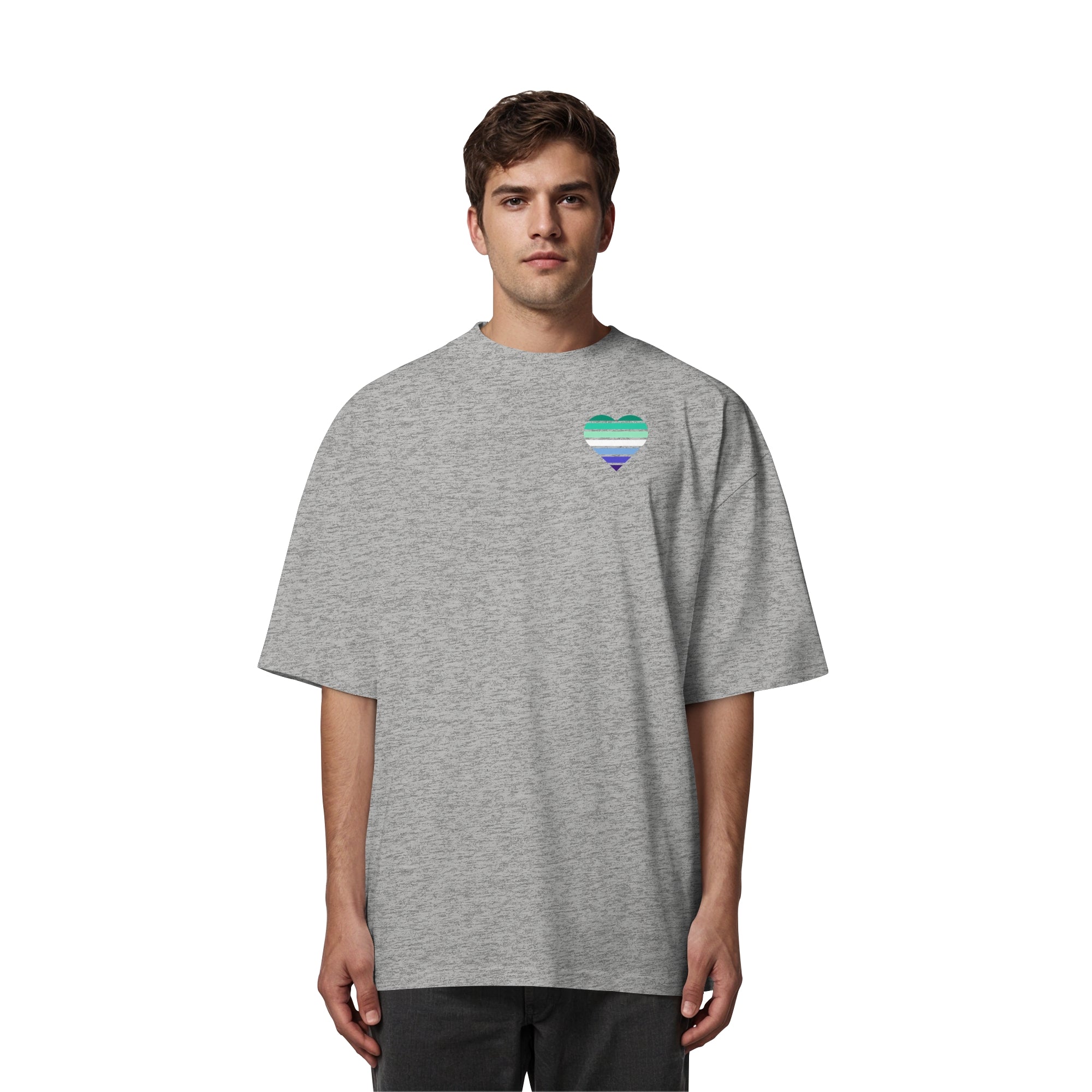 Organic Oversize Shirt - Gay Flag Herz Print