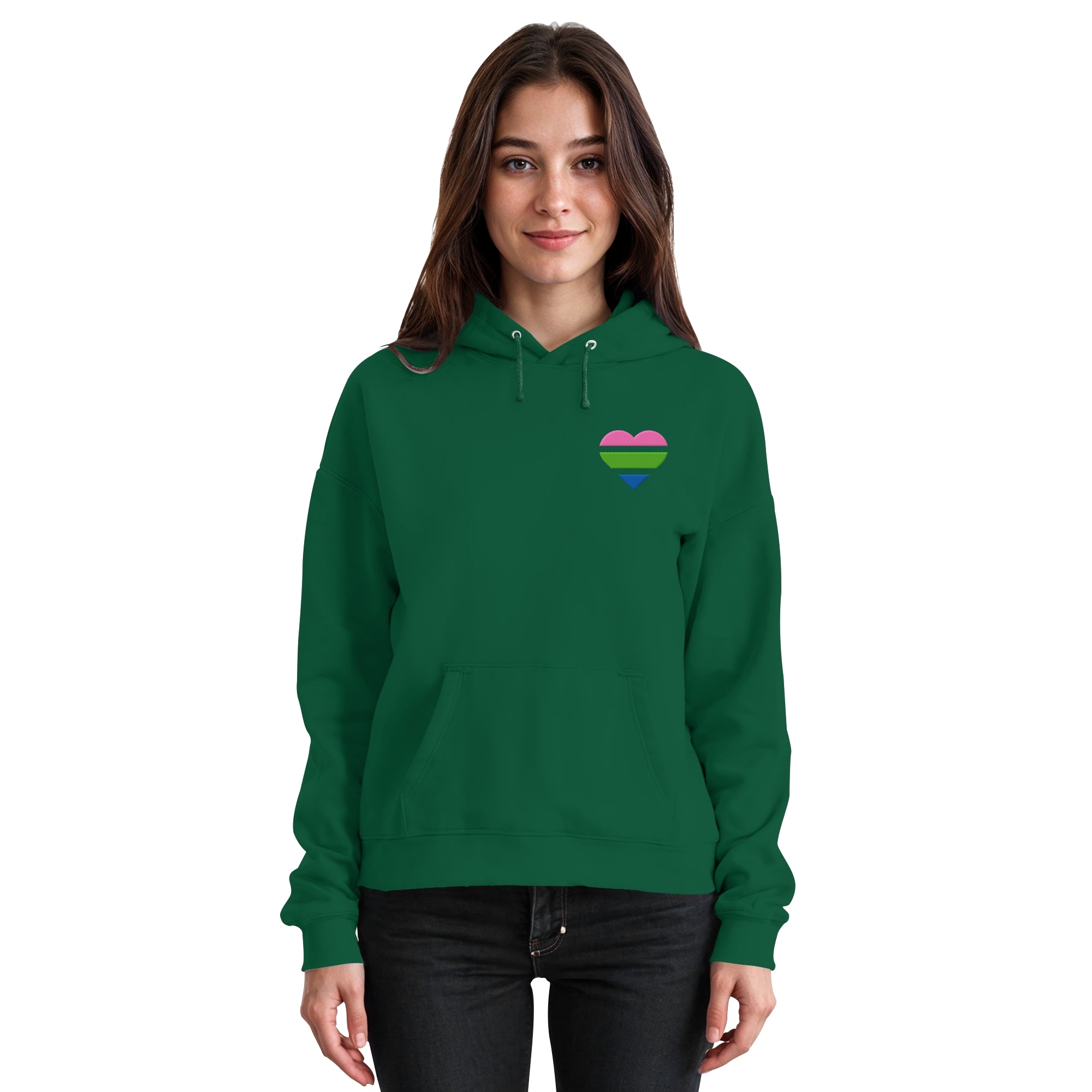 Basic Hoodie - Polysexual Flag Herz Stick