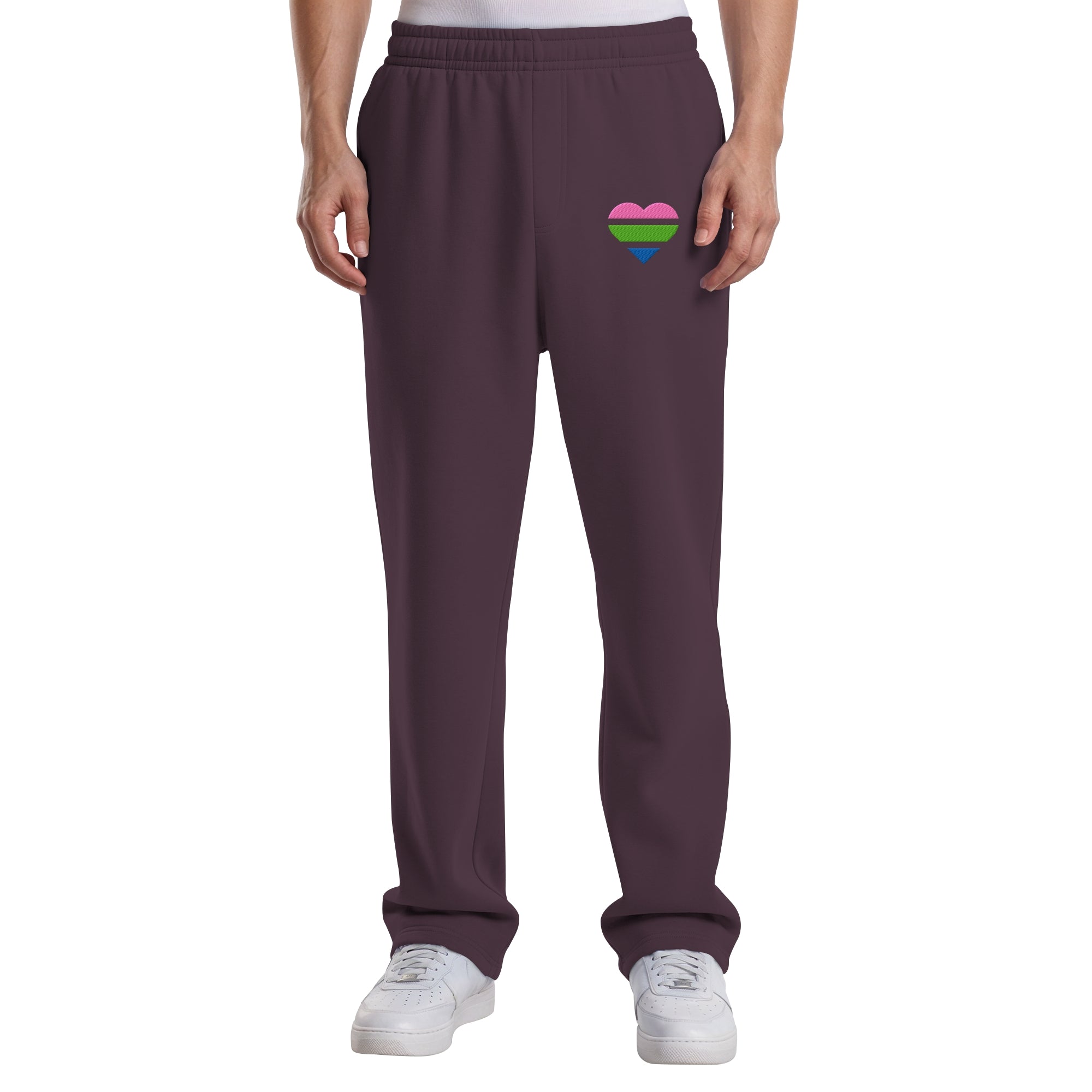 Fluffy Track Sweatpants - Polysexual Flag Herz Stick