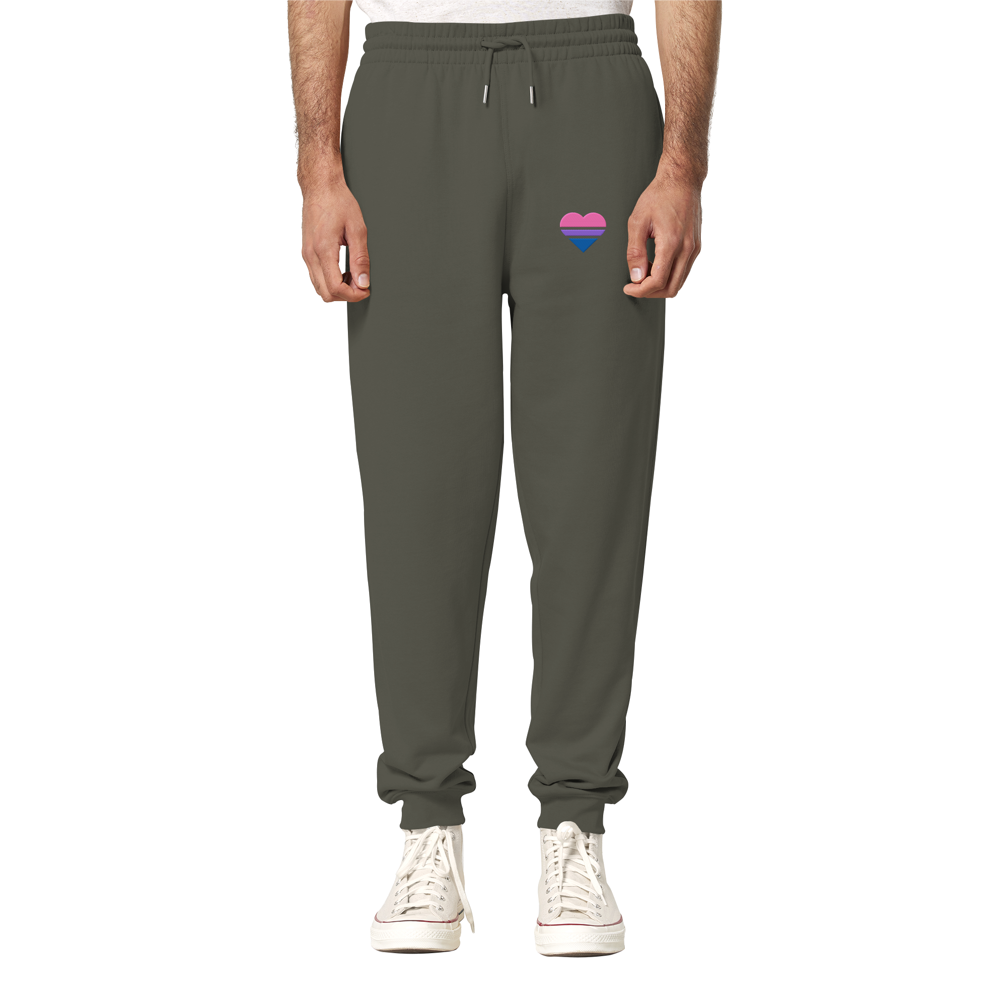 Organic Jogger Pants - Bisexual Flag Herz Stick