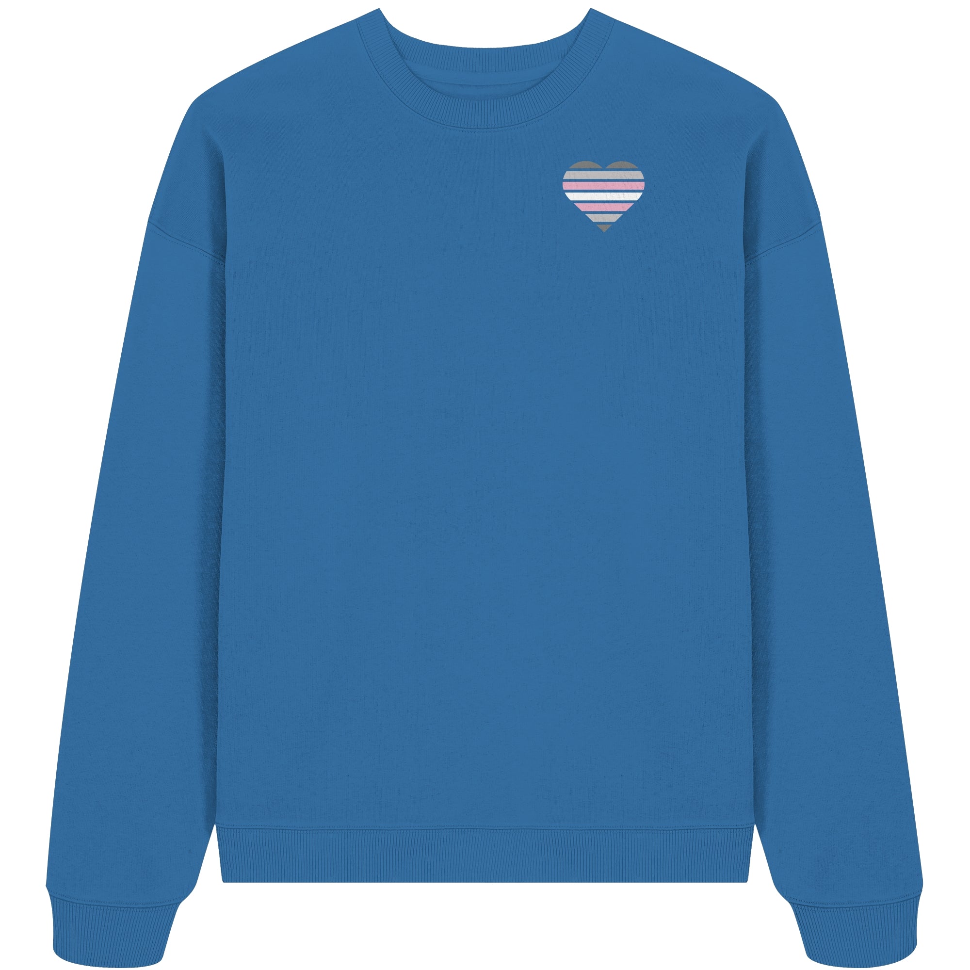 Organic Oversize Sweatshirt - Demigirl Flag Herz Print