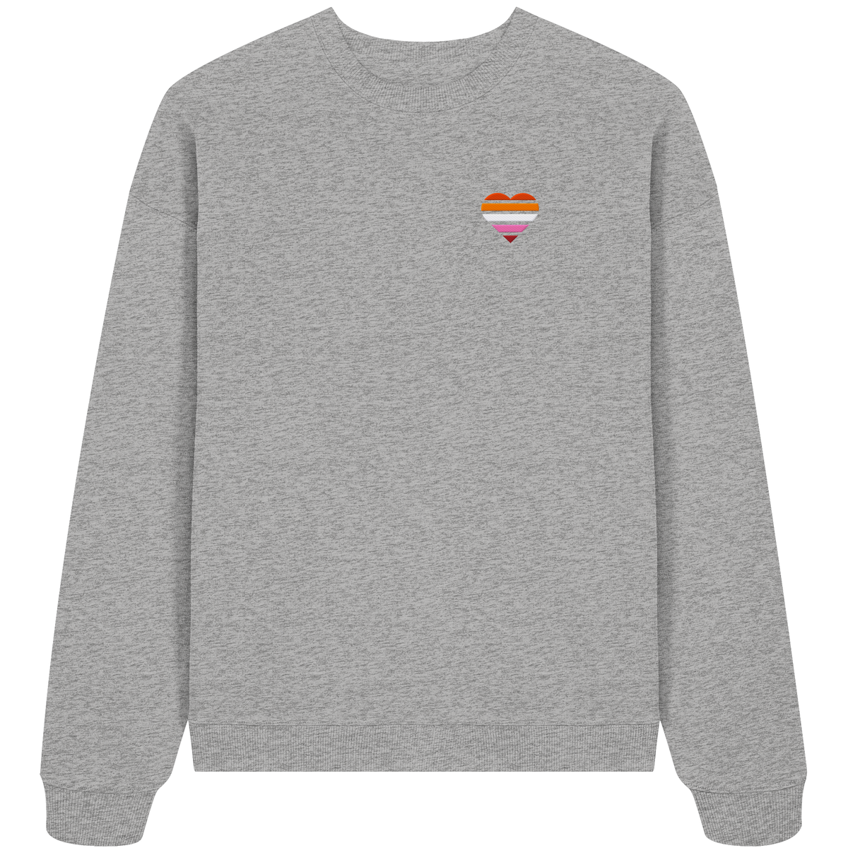 Organic Oversize Sweatshirt mit Herz Stick - Lesbian