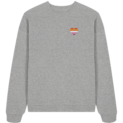 Organic Oversize Sweatshirt mit Herz Stick - Lesbian