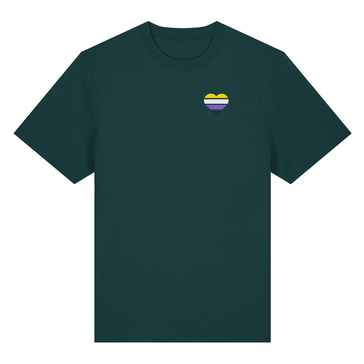 Organic Heavy Shirt mit Herz Stick - Nonbinary