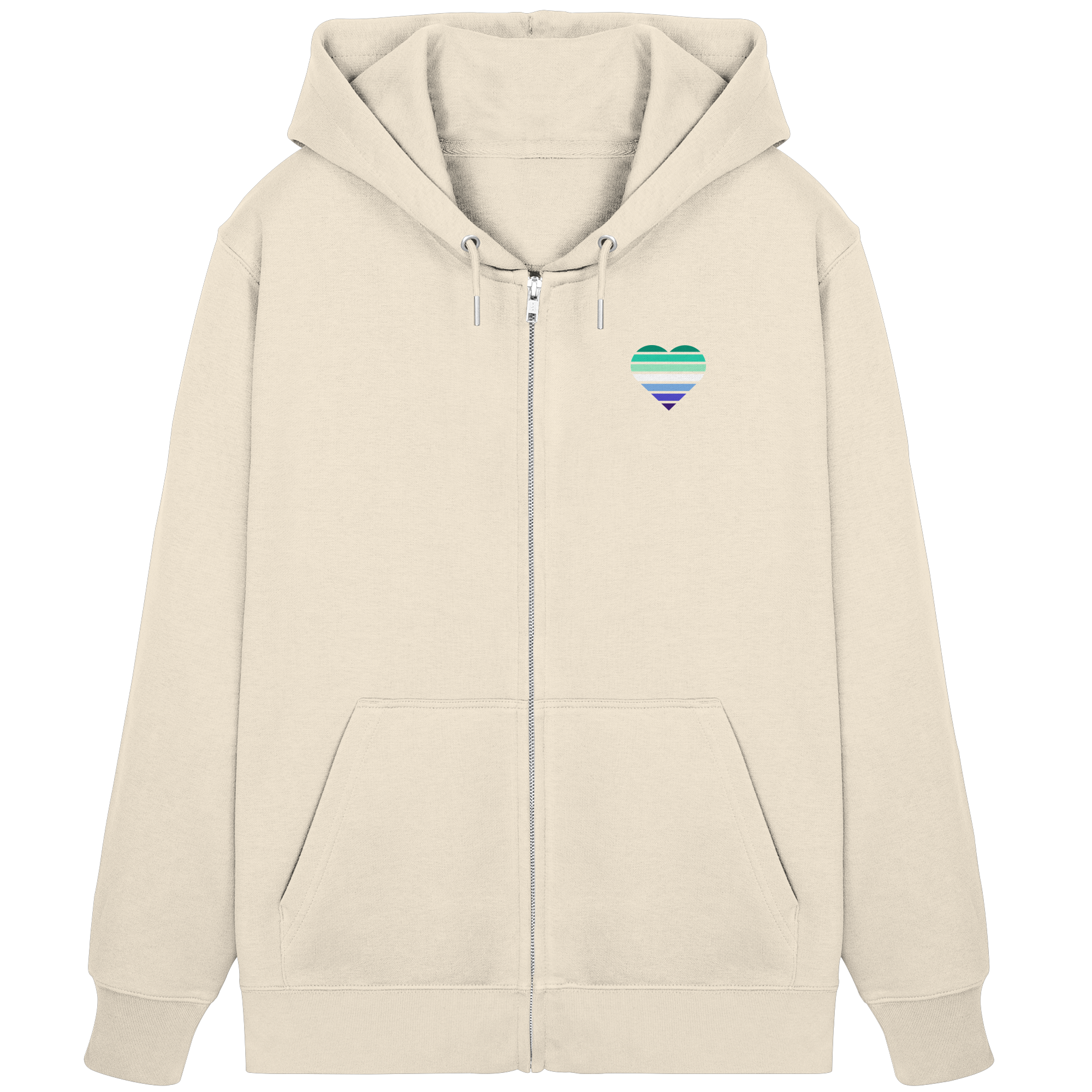 Organic Zipper - Gay Flag Herz Print