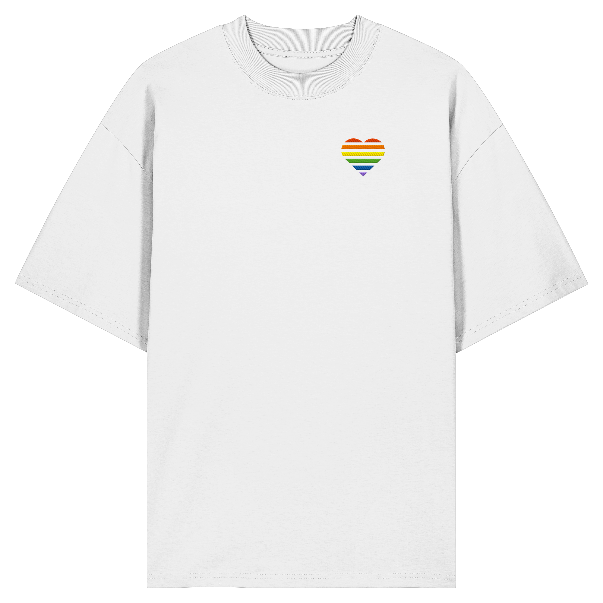 Organic Oversize Shirt - Pride Flag Herz Stick