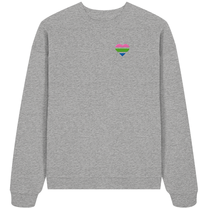 Organic Oversize Sweatshirt mit Herz Stick - Polysexual
