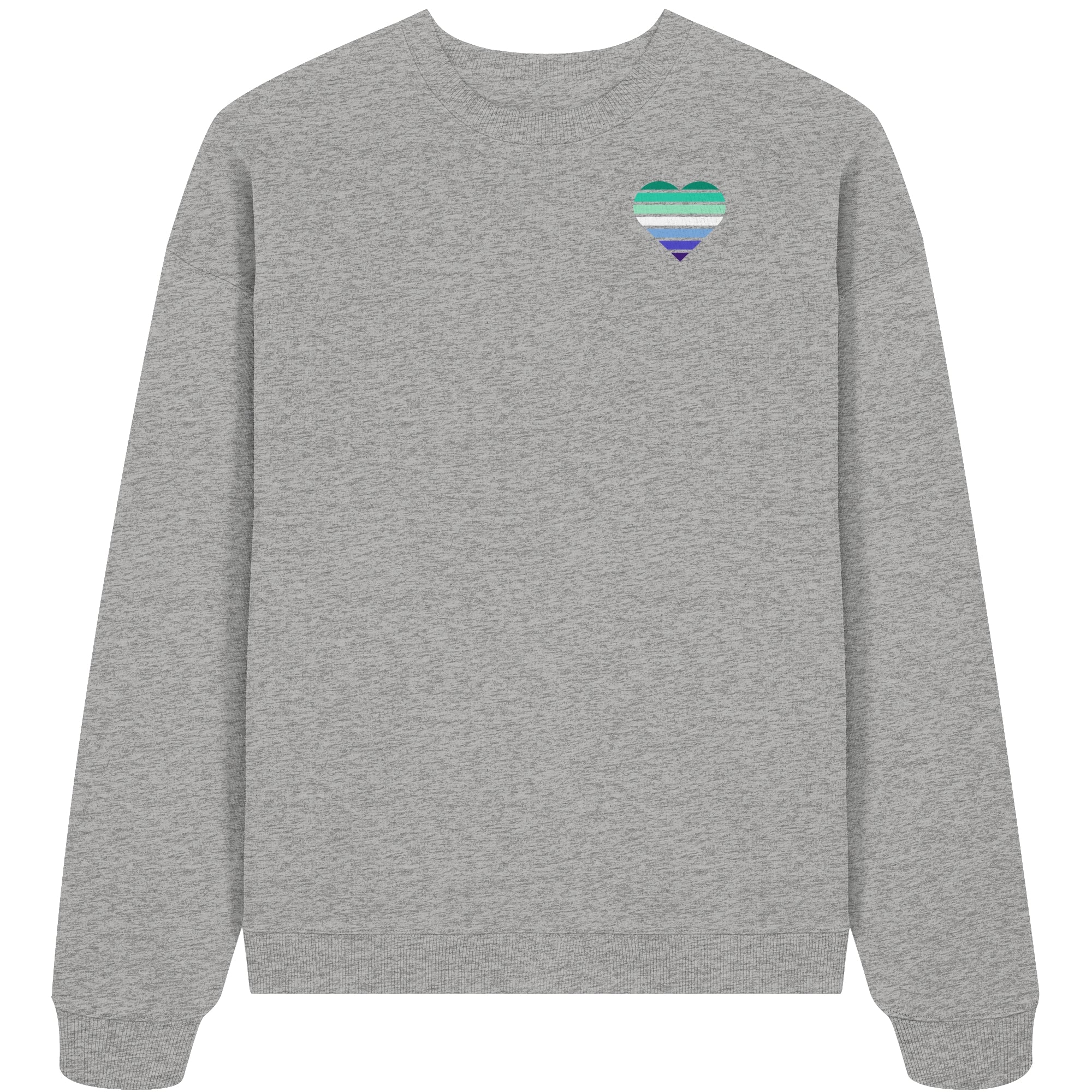 Organic Oversize Sweatshirt - Gay Flag Herz Print