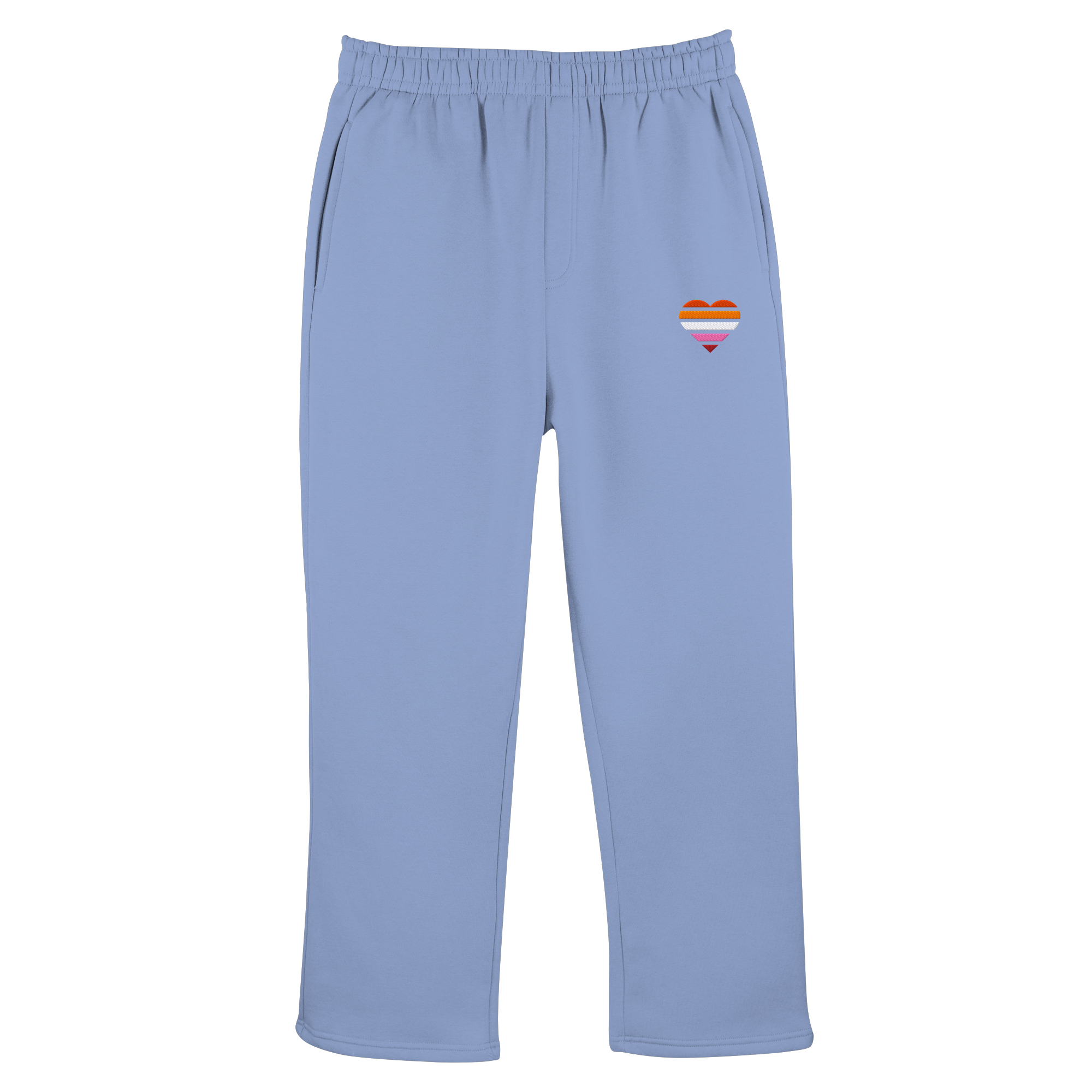 Fluffy Track Sweatpants - Lesbian Flag Herz Stick