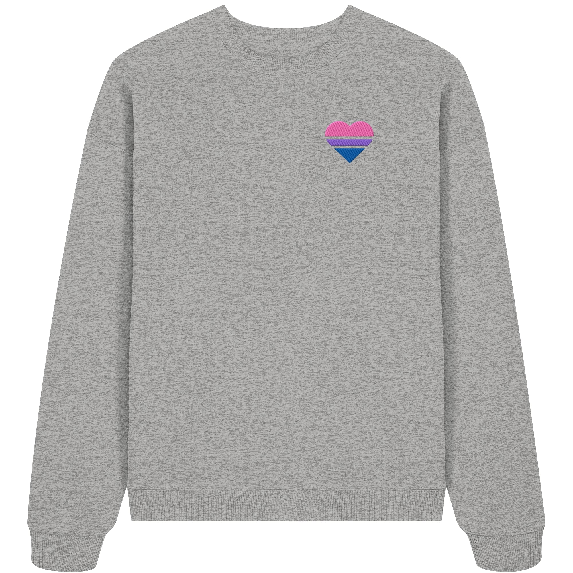 Organic Oversize Sweatshirt - Bisexual Flag Herz Stick