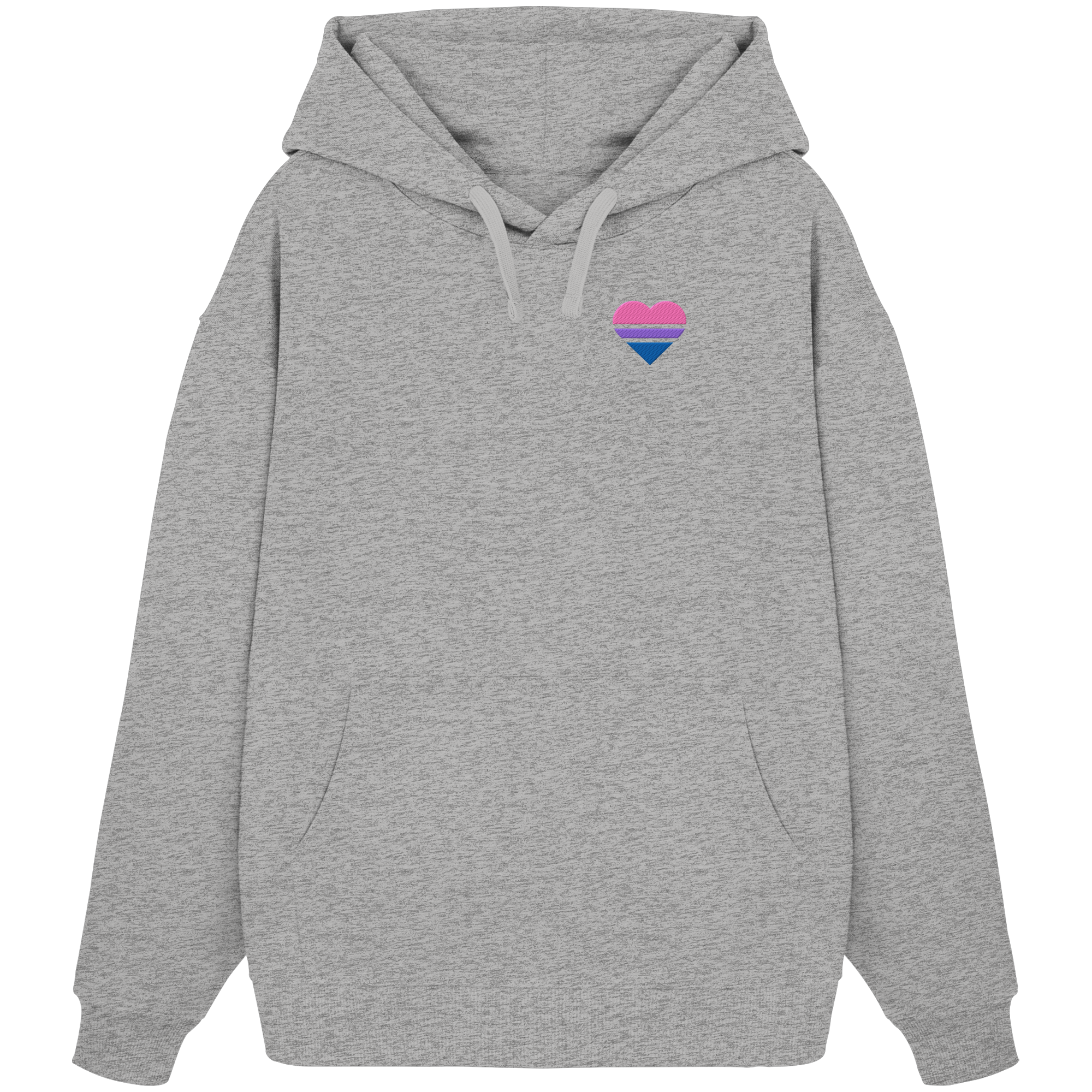 Organic Oversize Hoodie - Bisexual Flag Herz Stick