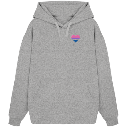 Organic Oversize Hoodie mit Herz Stick - Bisexual