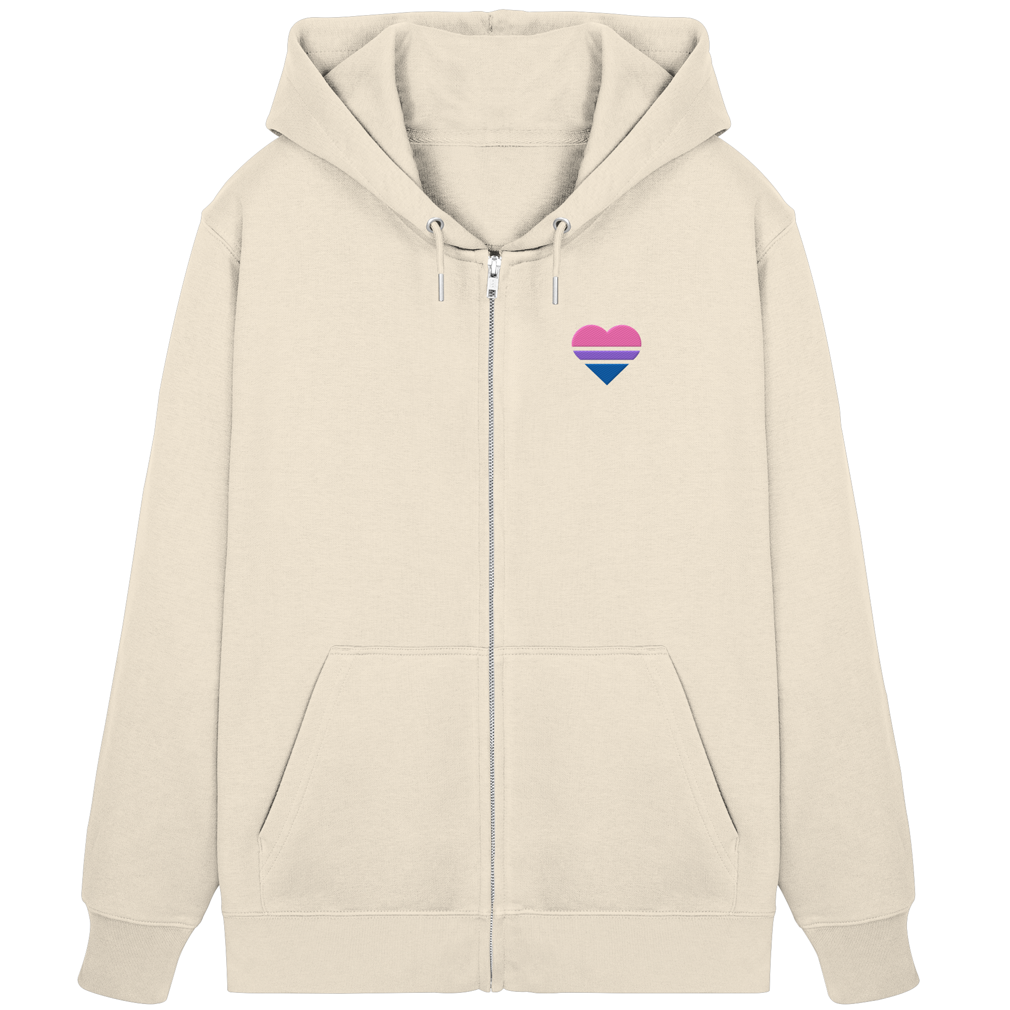 Organic Zipper - Bisexual Flag Herz Stick