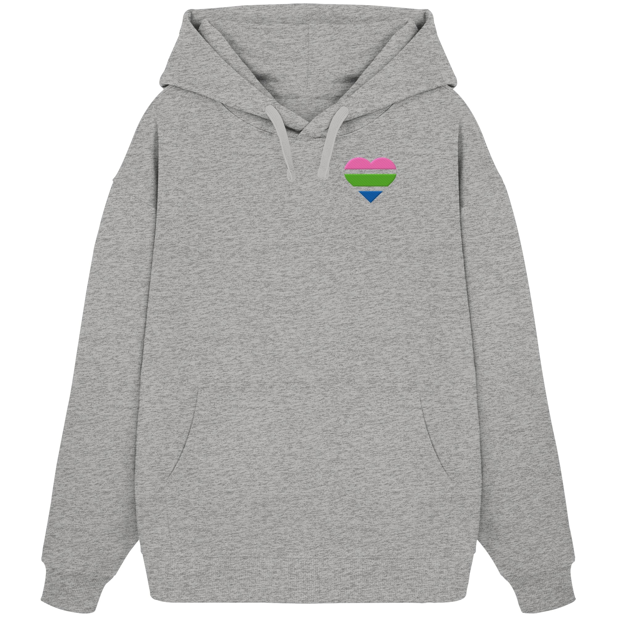 Organic Oversize Hoodie - Polysexual Flag Herz Stick