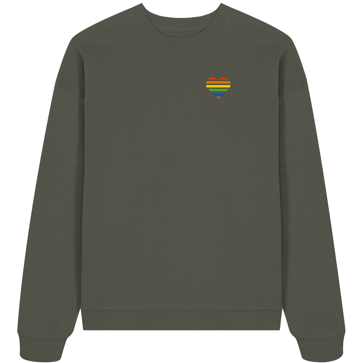 Organic Oversize Sweatshirt mit Herz Stick - Pride