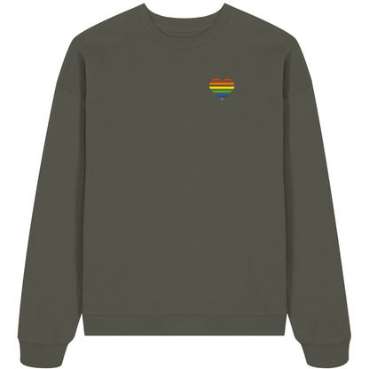 Organic Oversize Sweatshirt mit Herz Stick - Pride