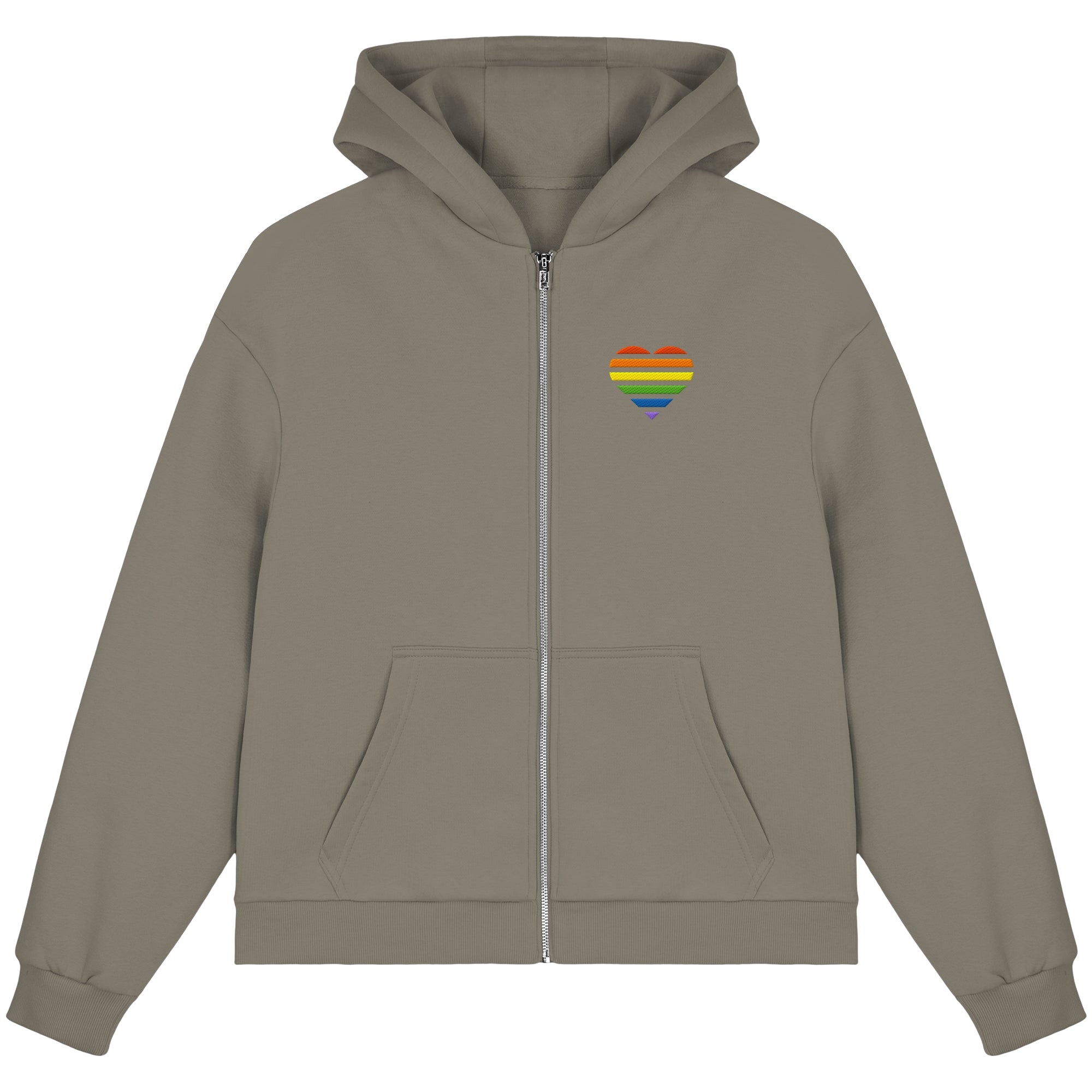 Fluffy Boxcut Zipper - Pride Flag Herz Stick