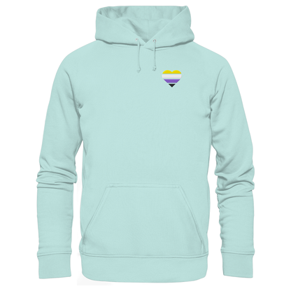 Organic Basic Hoodie mit Herz Stick - Nonbinary