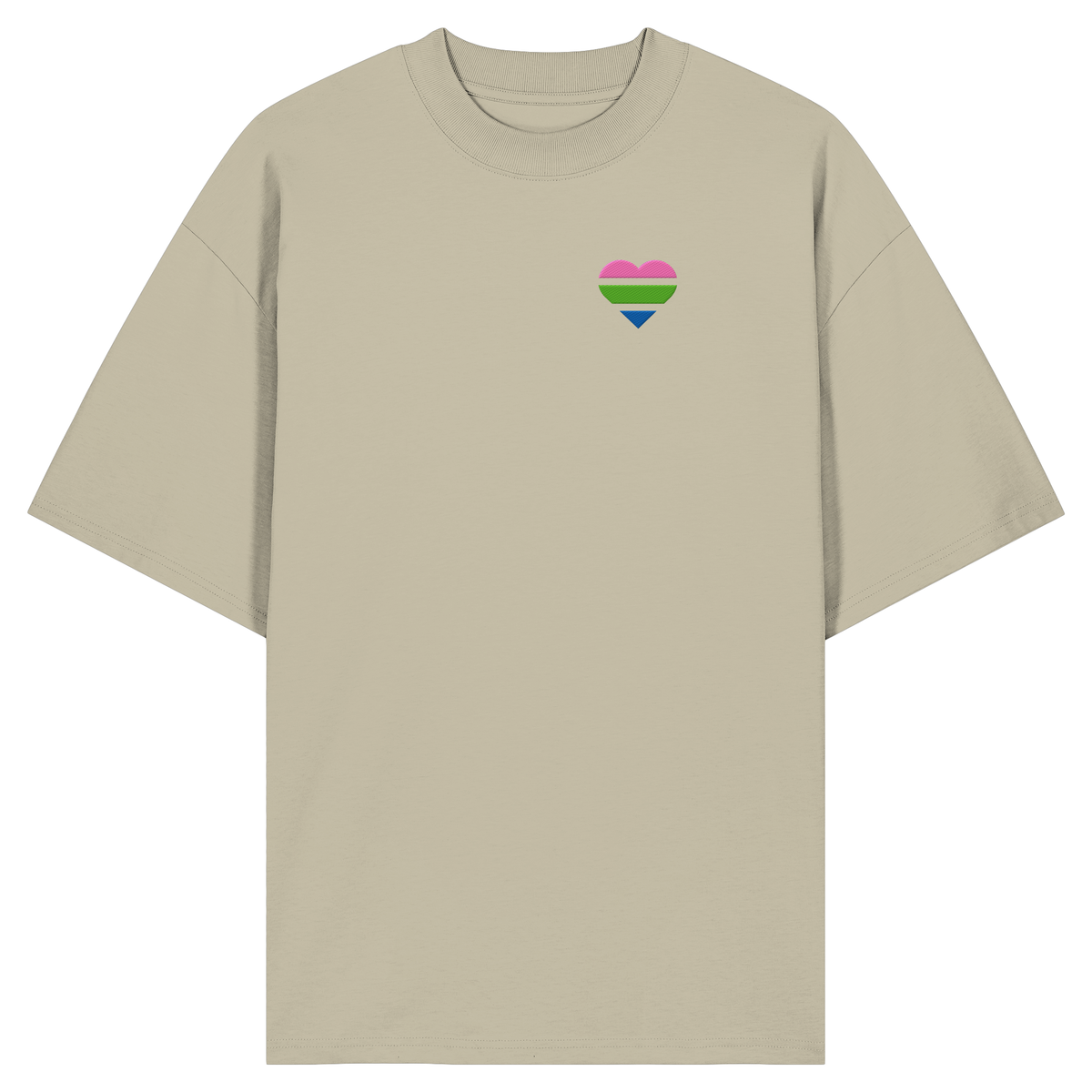 Organic Oversize Shirt mit Herz Stick - Polysexual