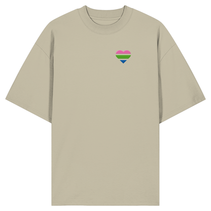 Organic Oversize Shirt mit Herz Stick - Polysexual