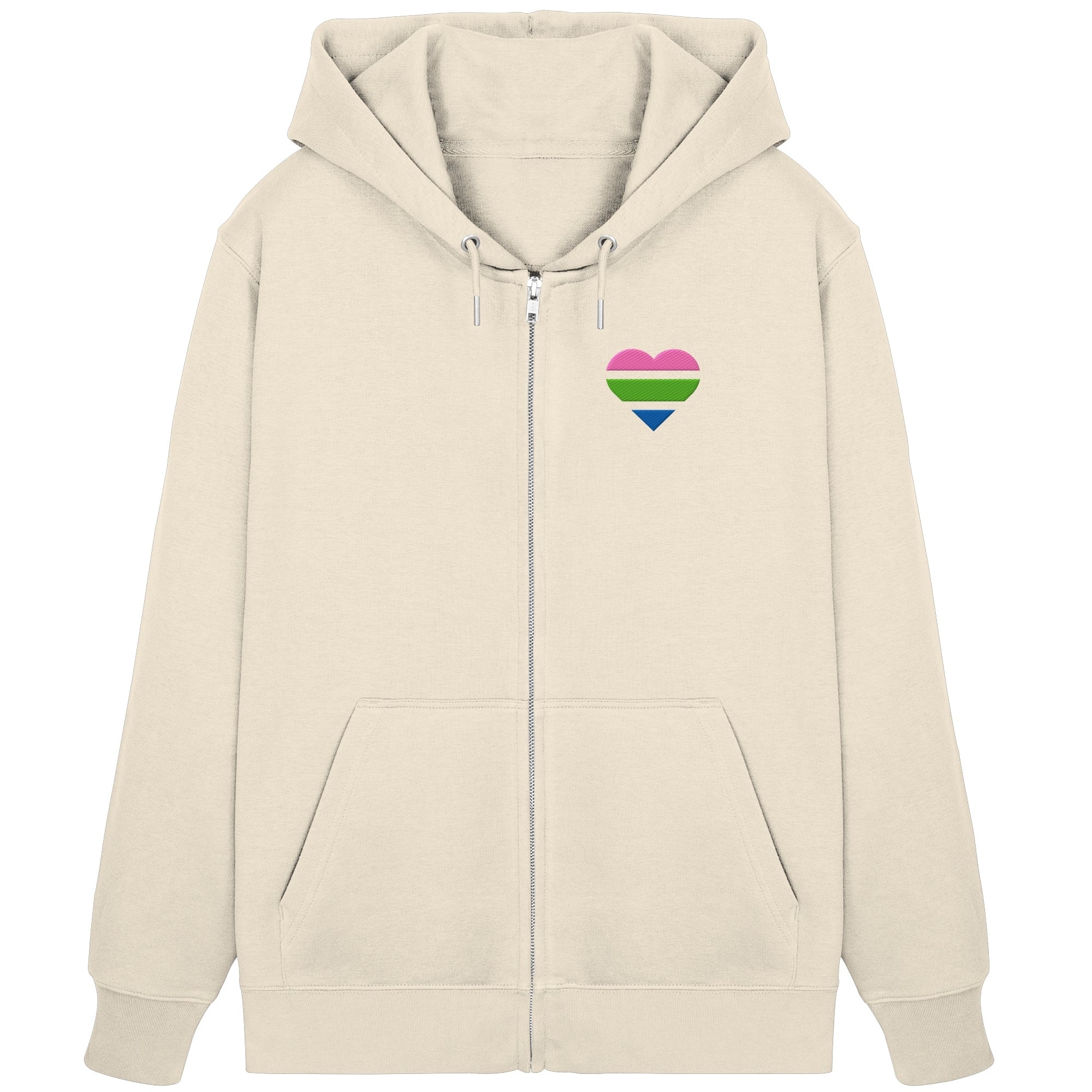 Organic Zipper - Polysexual Flag Herz Stick