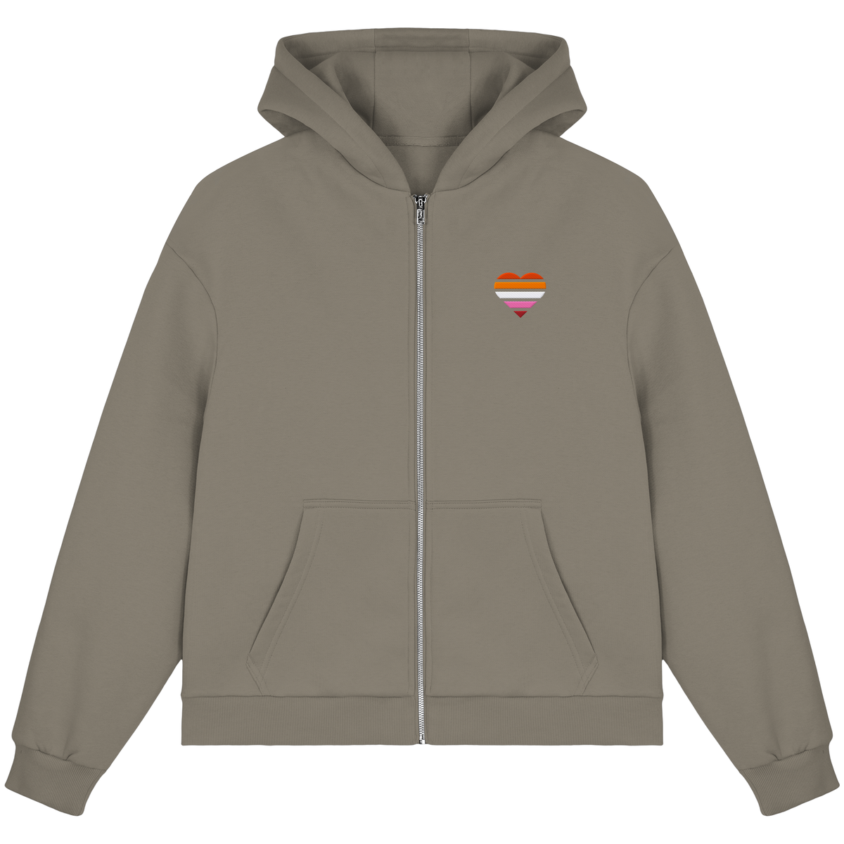 Fluffy Boxcut Zipper mit Herz Stick - Lesbian
