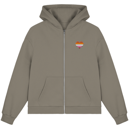 Fluffy Boxcut Zipper mit Herz Stick - Lesbian