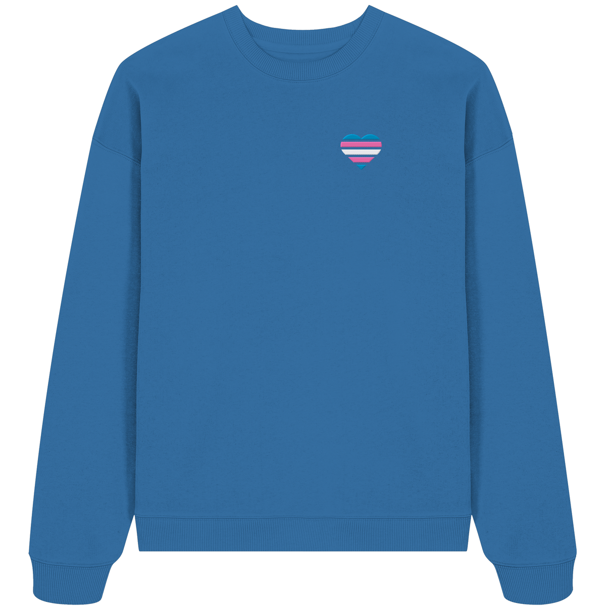 Organic Oversize Sweatshirt mit Herz Stick - Trans