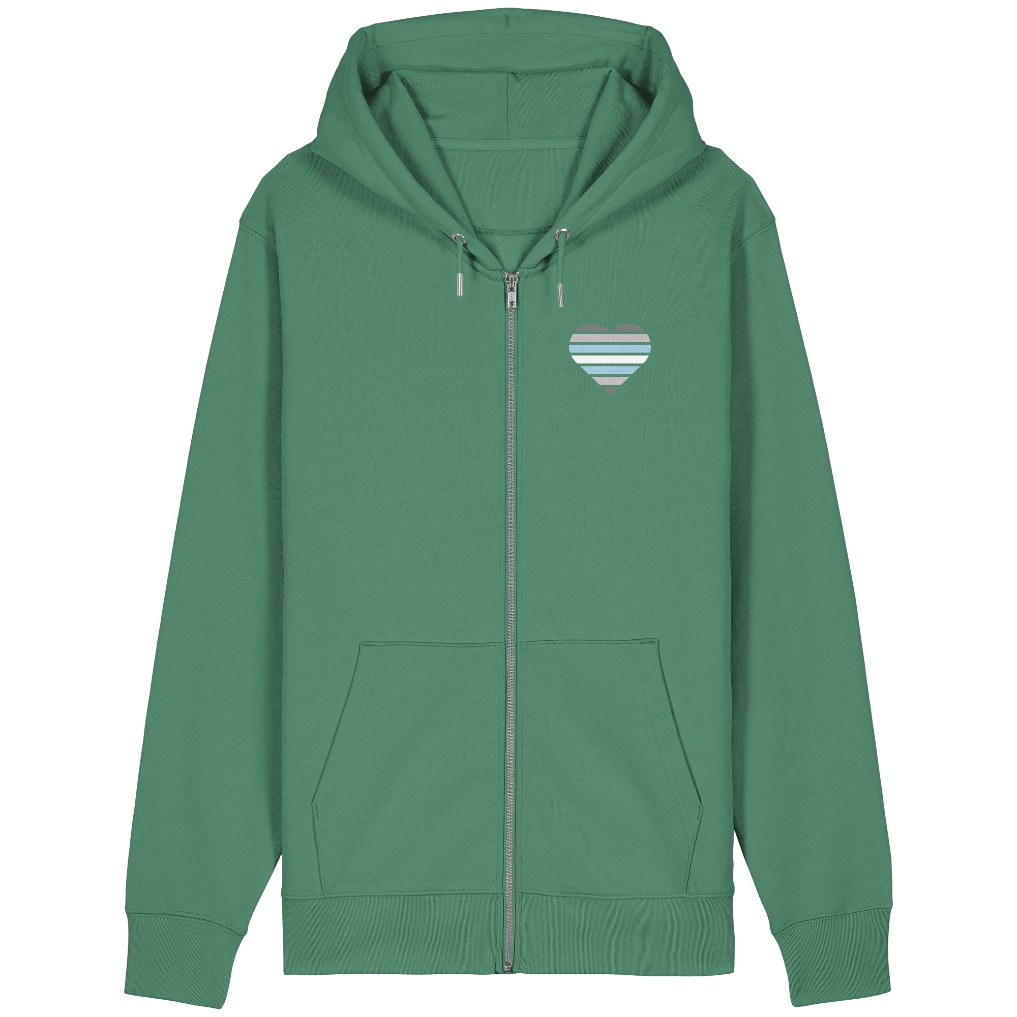 Organic Relaxed Zipper - Demiboy Flag Herz Print