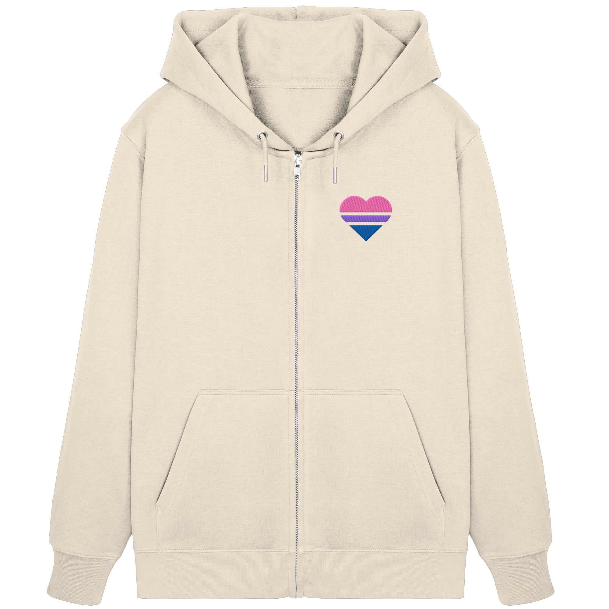 Organic Zipper - Bisexual Flag Herz Stick