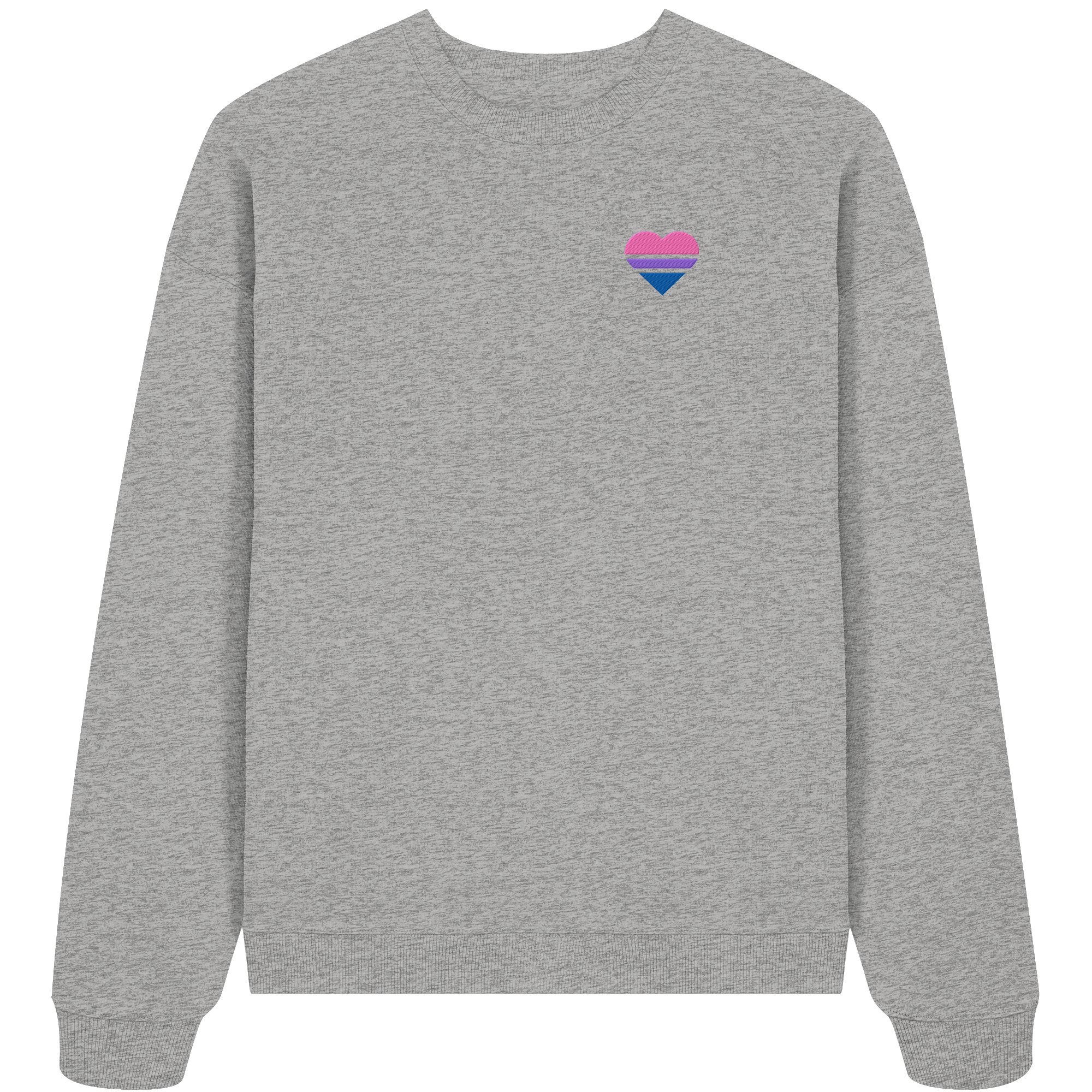 Organic Oversize Sweatshirt - Bisexual Flag Herz Stick