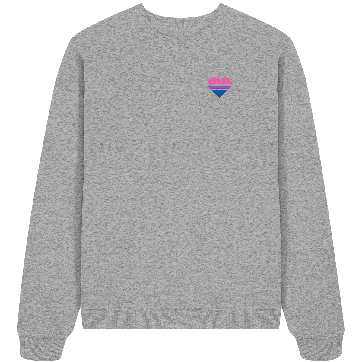 Organic Oversize Sweatshirt mit Herz Stick - Bisexual
