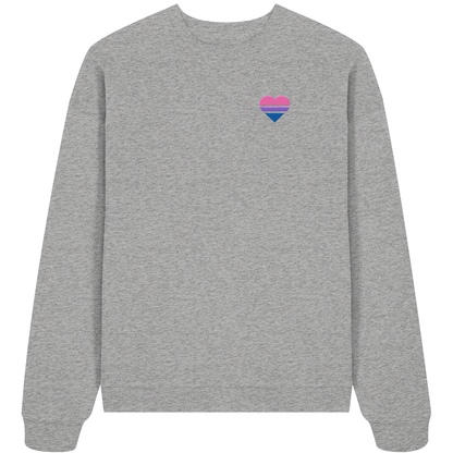Organic Oversize Sweatshirt mit Herz Stick - Bisexual