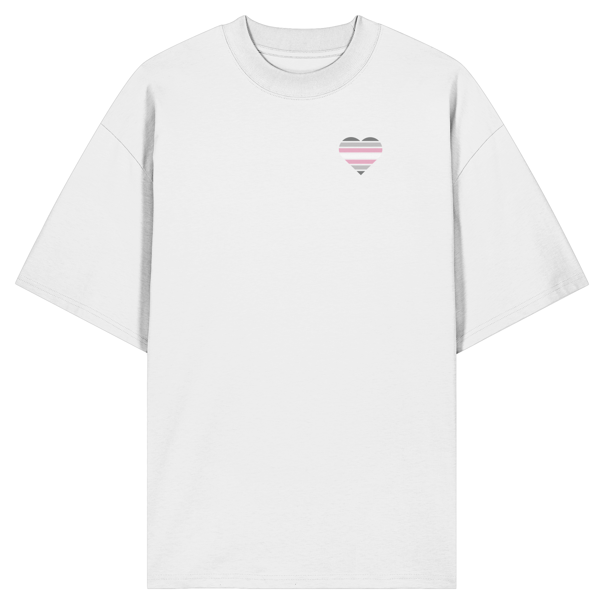 Organic Oversize Shirt - Demigirl Flag Herz Print