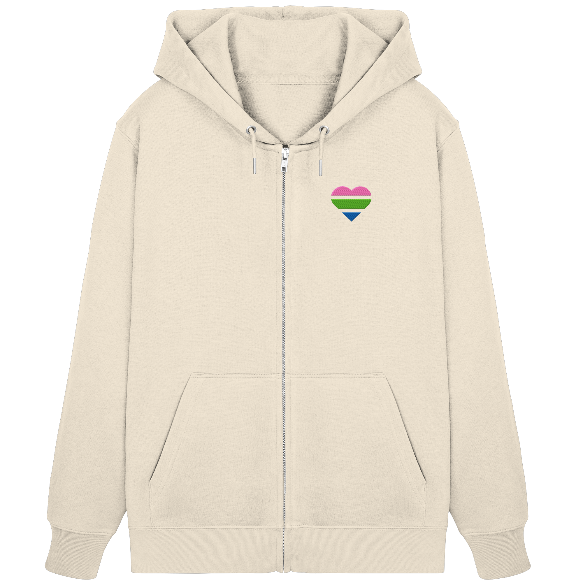 Organic Zipper - Polysexual Flag Herz Stick