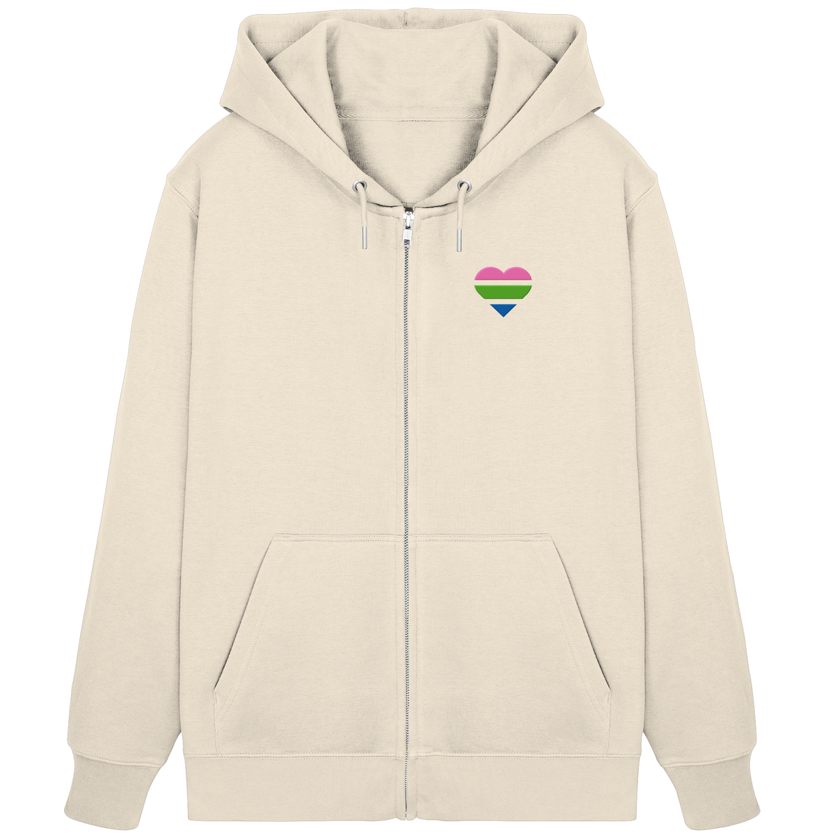 Organic Zipper mit Herz Stick - Polysexual