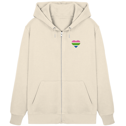 Organic Zipper mit Herz Stick - Polysexual