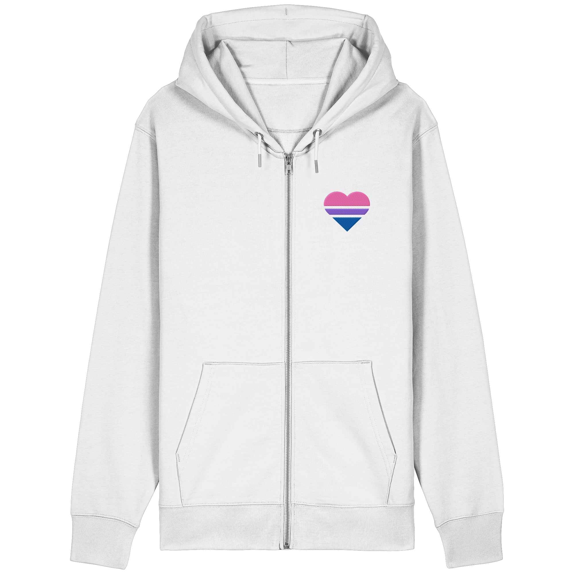 Organic Relaxed Zipper - Bisexual Flag Herz Stick