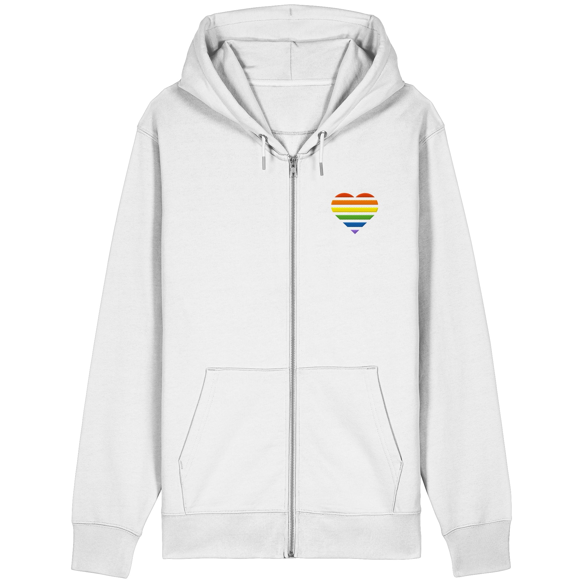 Organic Relaxed Zipper - Pride Flag Herz Stick