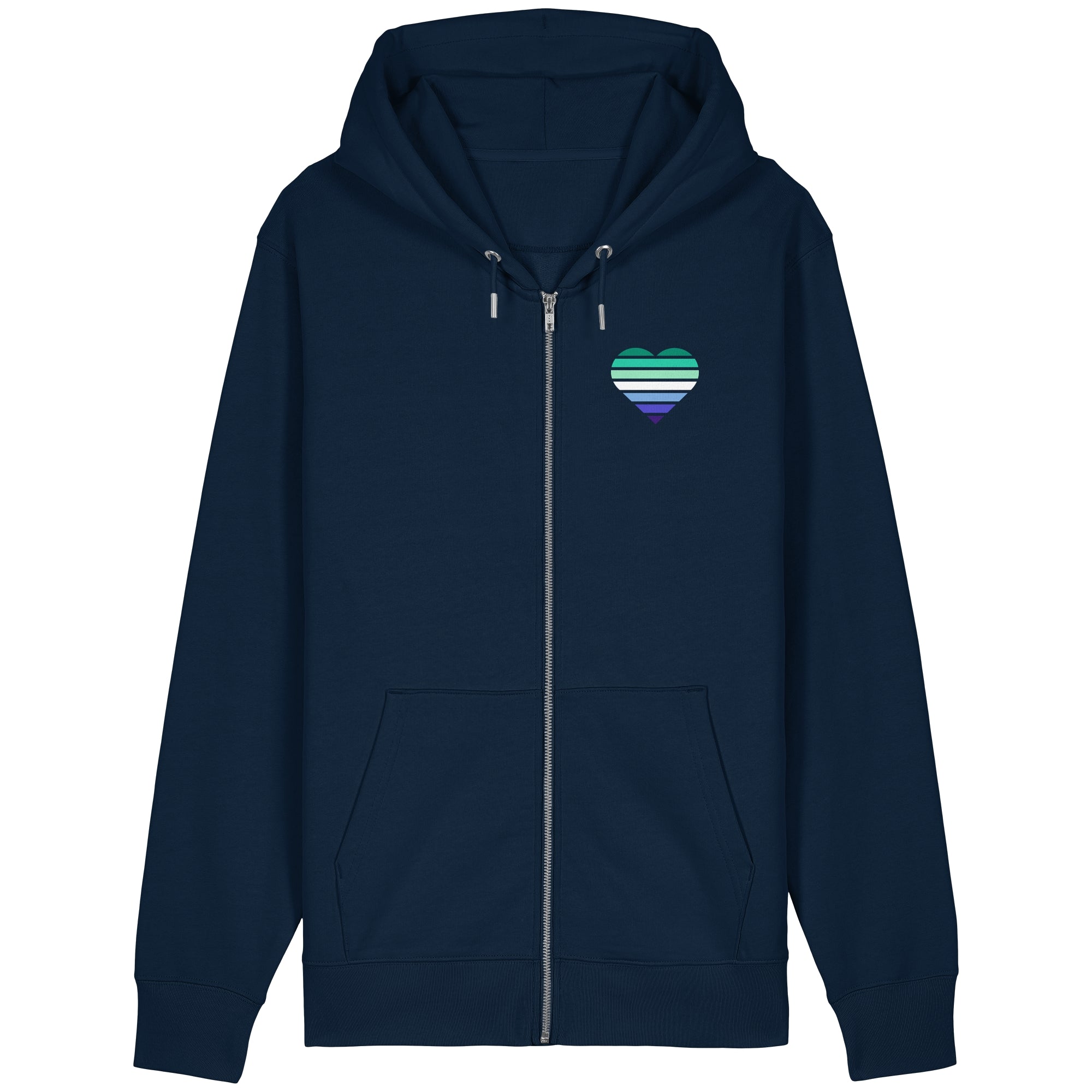Organic Relaxed Zipper - Gay Flag Herz Print
