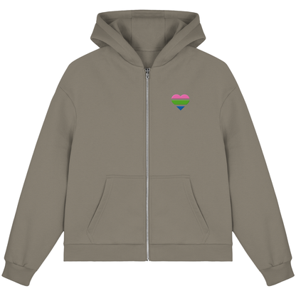 Fluffy Boxcut Zipper mit Herz Stick - Polysexual