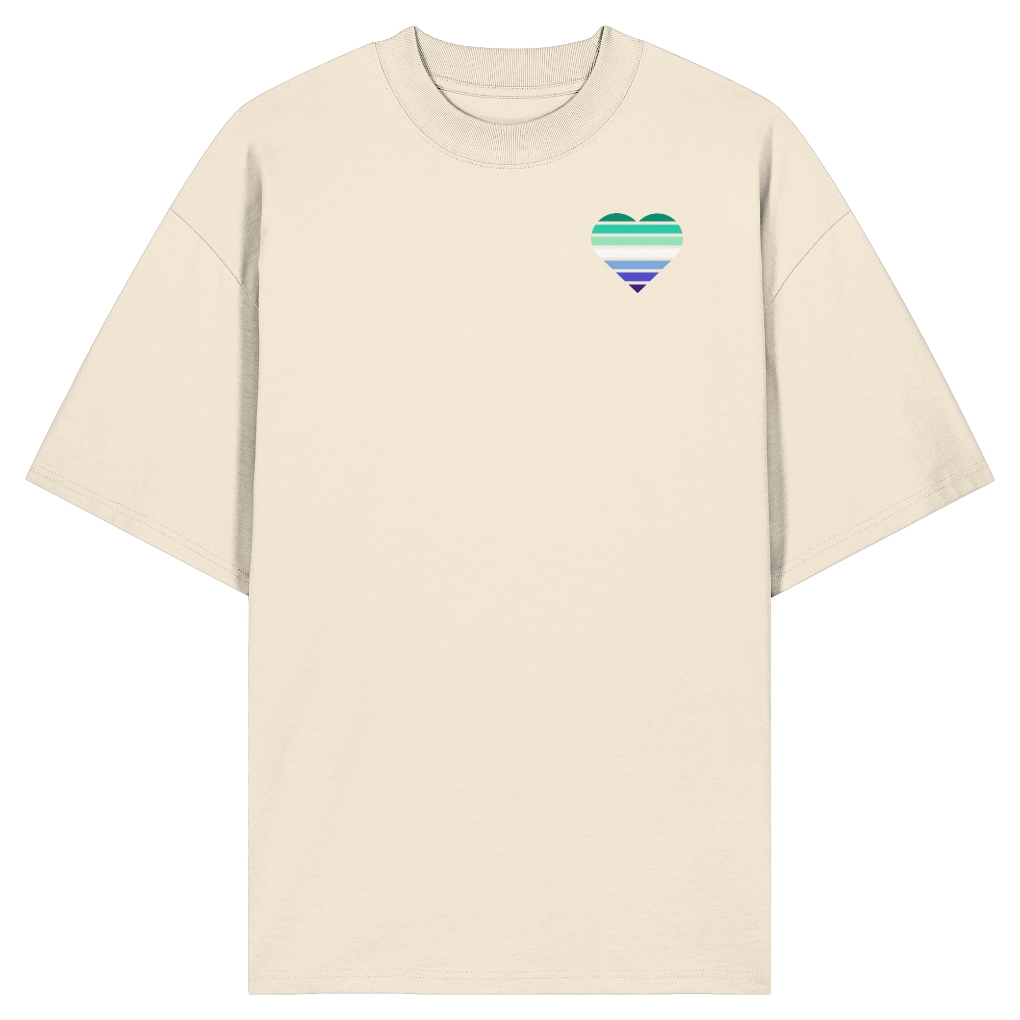 Organic Oversize Shirt - Gay Flag Herz Print